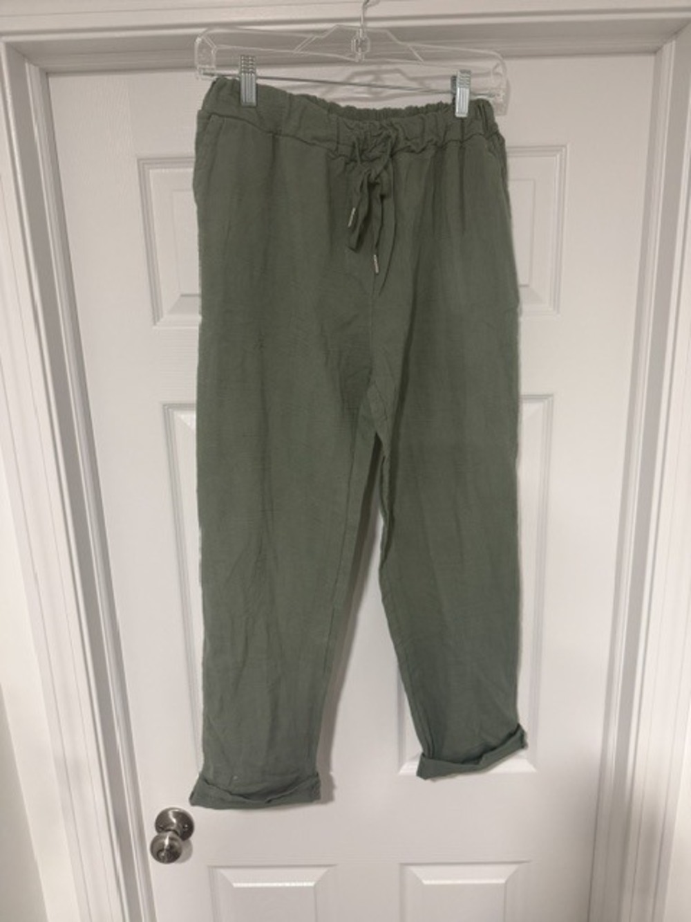 L1520 | Loowie Italian Cotton Linen Pants | Sage